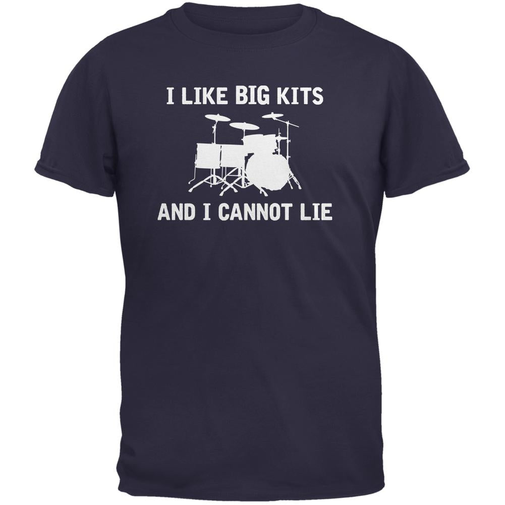 I Like Big Kits And I Cannot Lie Navy Adult T-Shirt Men's T-Shirts Music 2XL Blue 