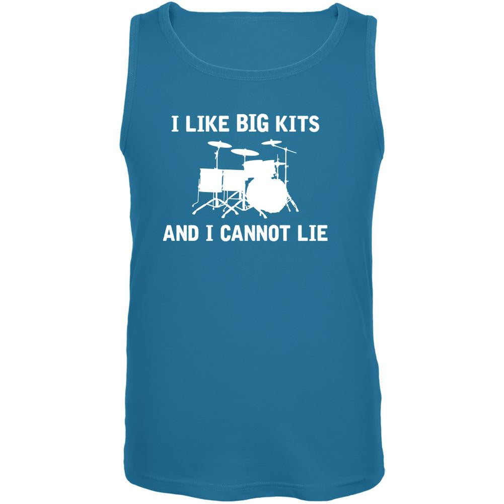 I Like Big Kits And I Cannot Lie Turquoise Adult Tank Top Men's Tank Tops Music LG Blue 