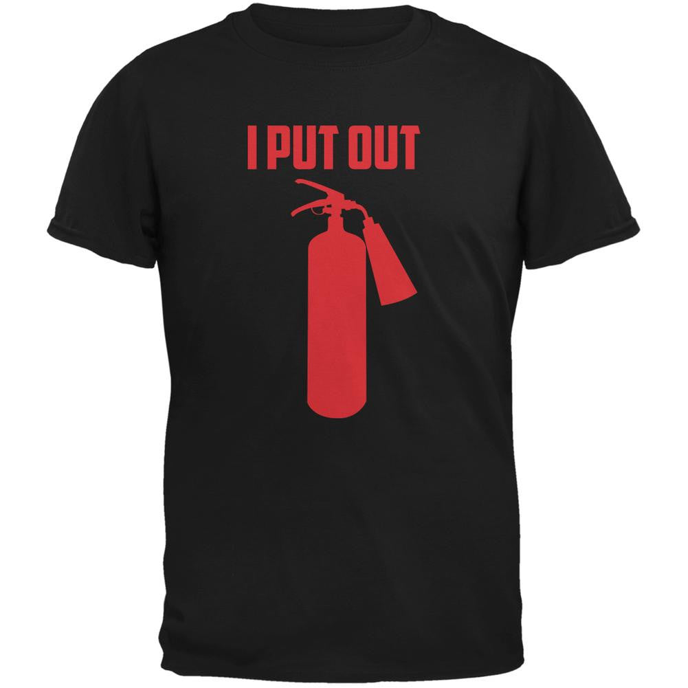 I Put Out Fire Extinguisher Black Adult T-Shirt Men's T-Shirts Old Glory 2XL Black 