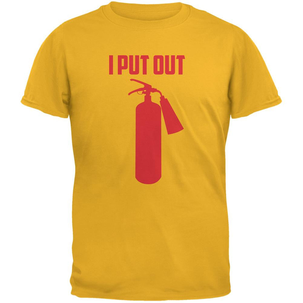 I Put Out Fire Extinguisher Gold Adult T-Shirt Men's T-Shirts Old Glory 2XL Yellow 