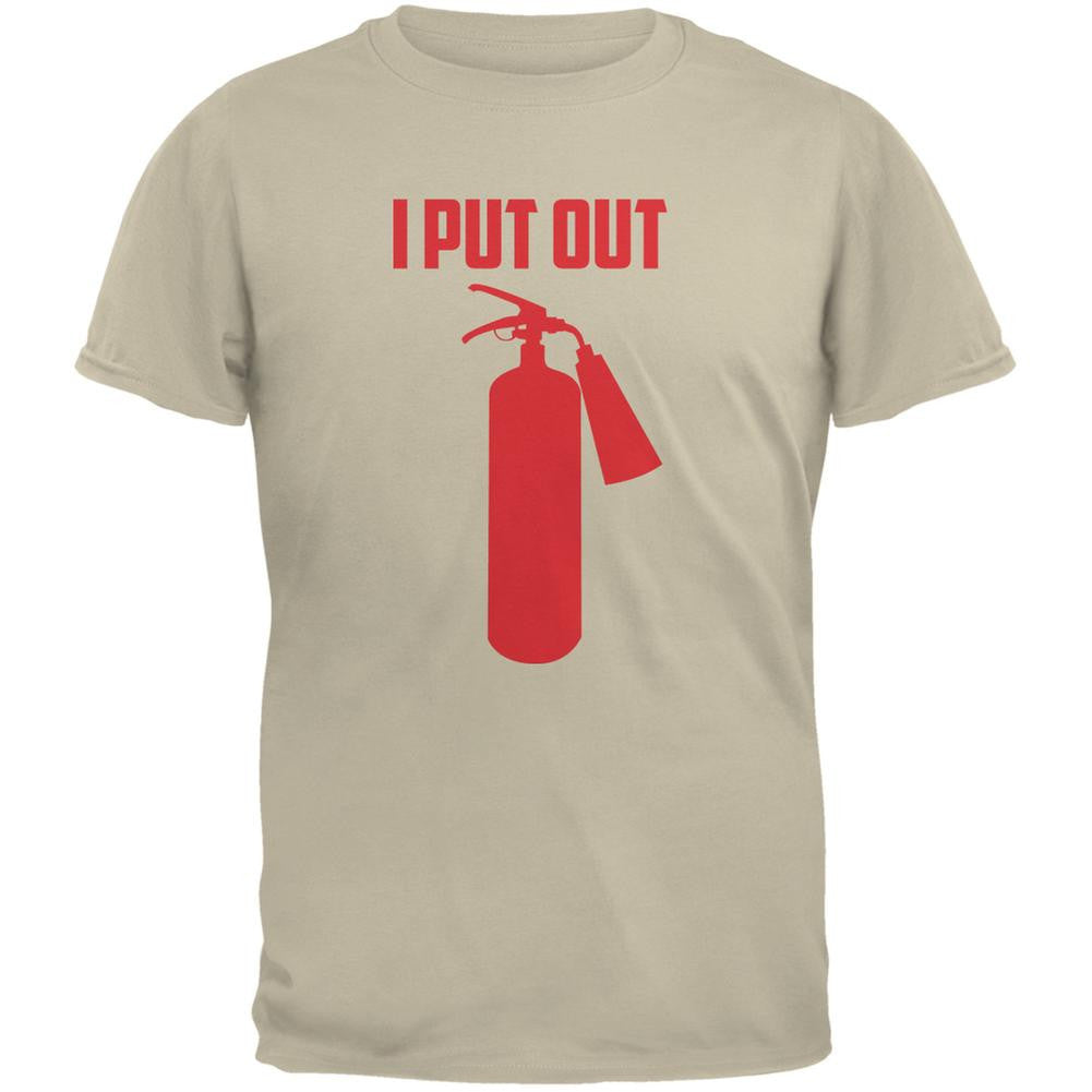 I Put Out Fire Extinguisher Sand Adult T-Shirt Men's T-Shirts Old Glory 2XL Off-White 