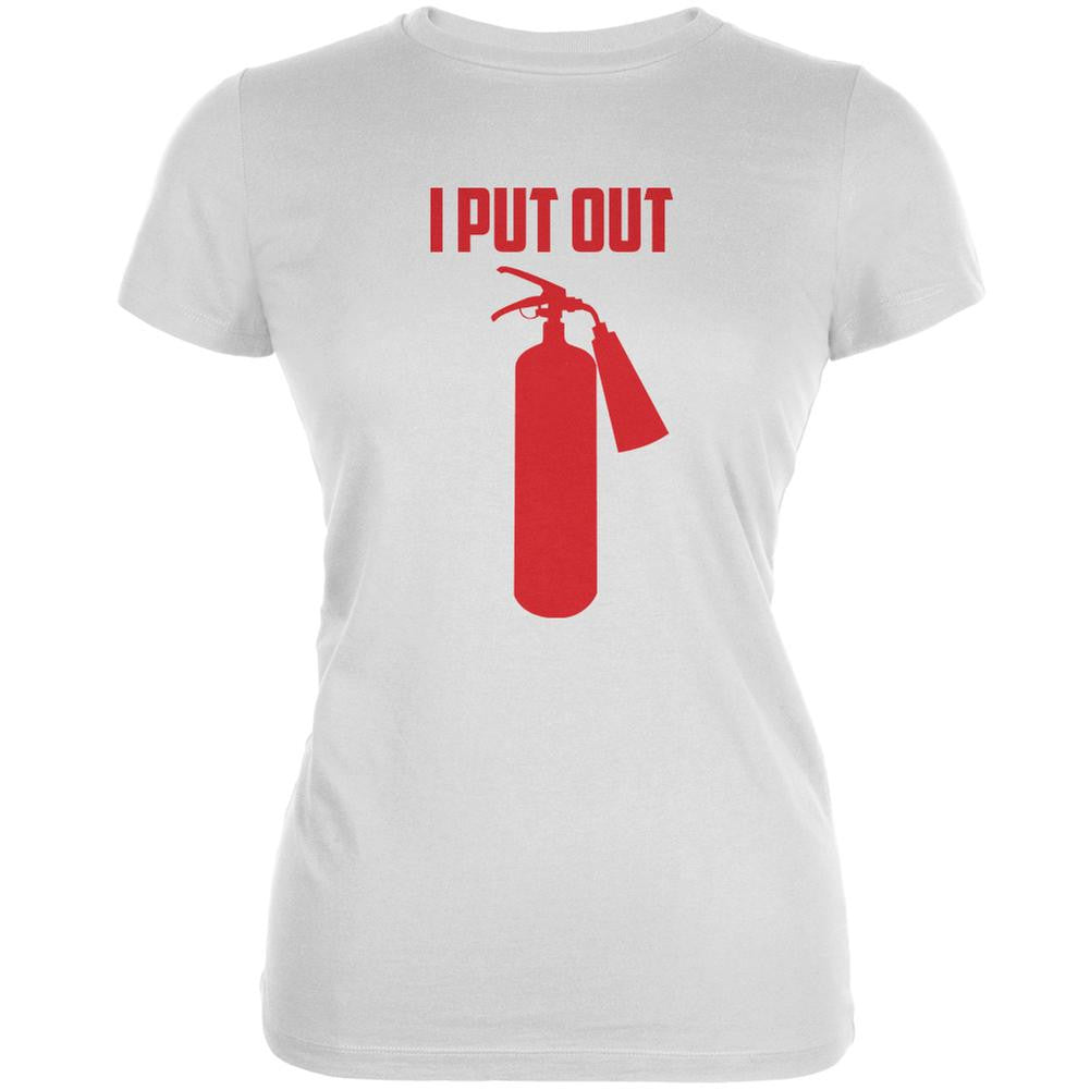 I Put Out Fire Extinguisher White Juniors Soft T-Shirt Juniors T-Shirts Old Glory 2XL White 