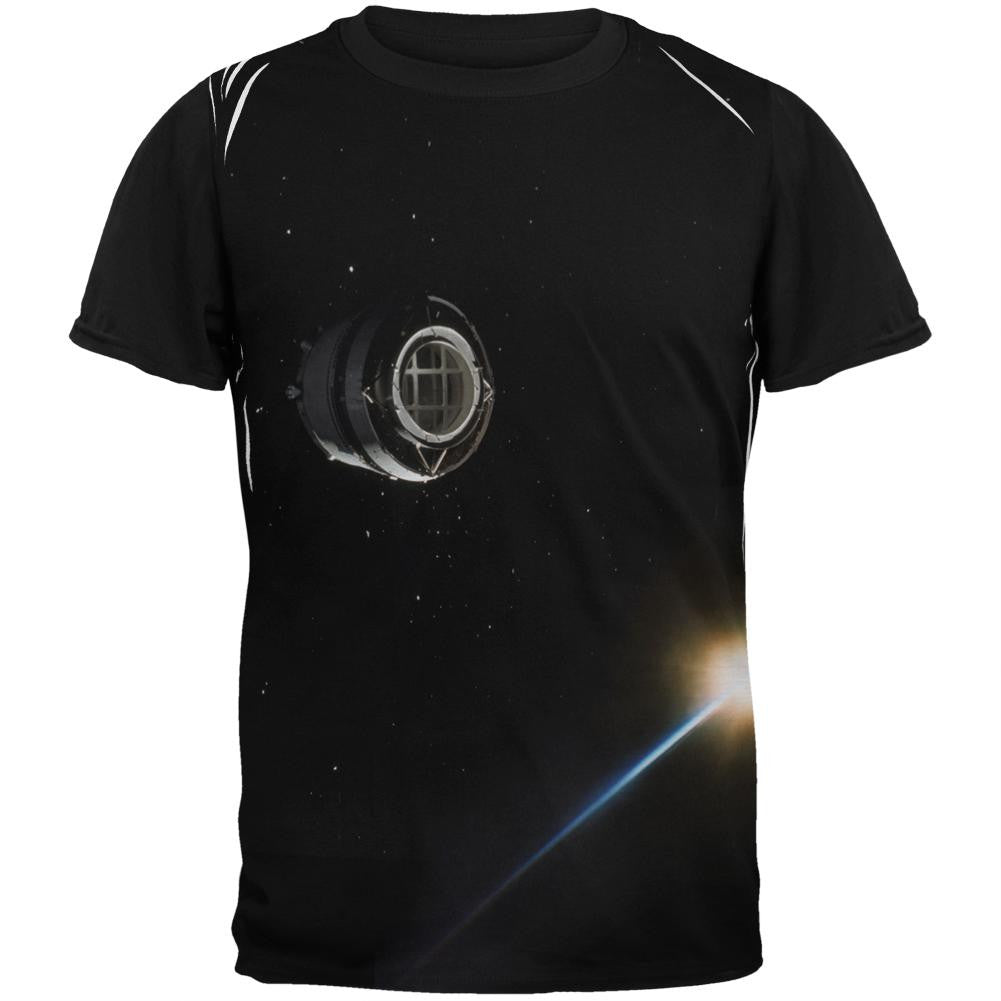 Apollo 8 Lunar Orbiter Adult Black Back T-Shirt Men's T-Shirts Old Glory SM Multi 