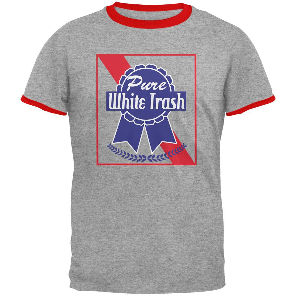 Pure White Trash Heather/Red Men's Ringer T-Shirt Men's T-Shirts Old Glory 2XL Multi 