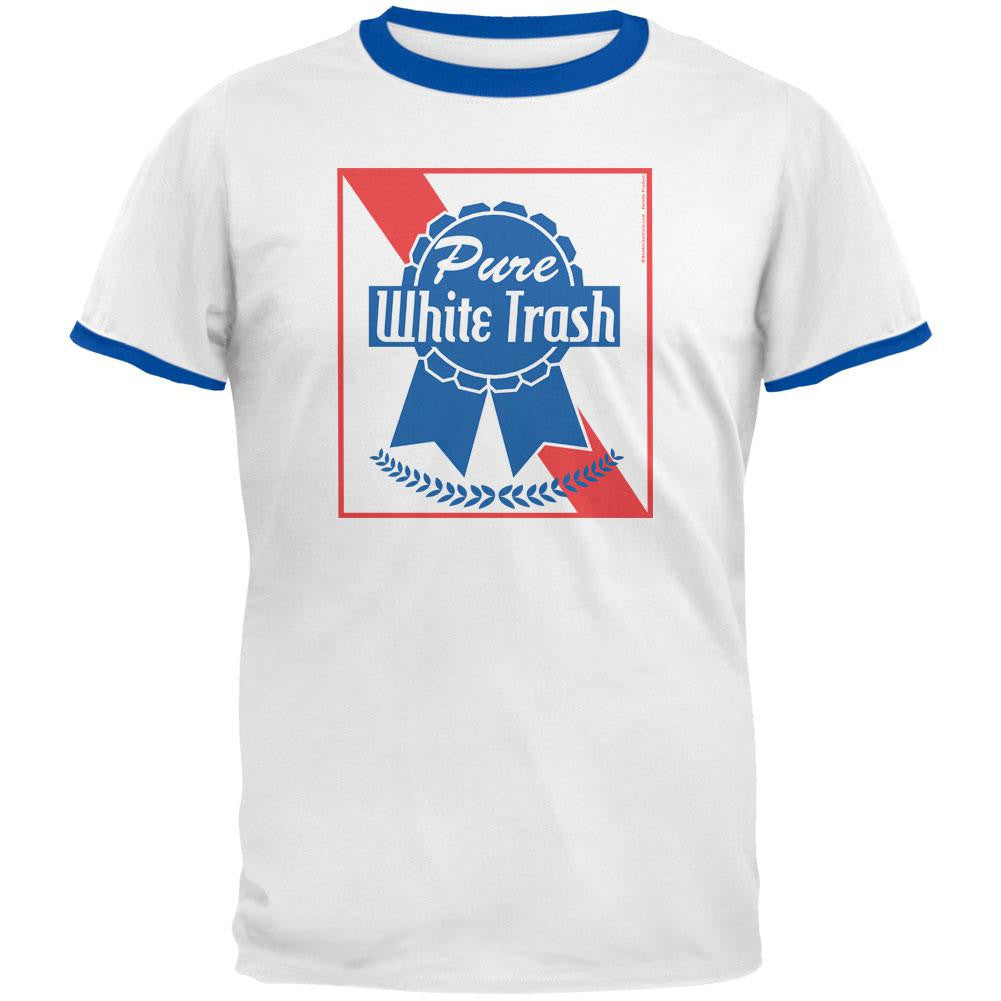 Pure White Trash White/Royal Men's Ringer T-Shirt Men's T-Shirts Old Glory 2XL Multi 