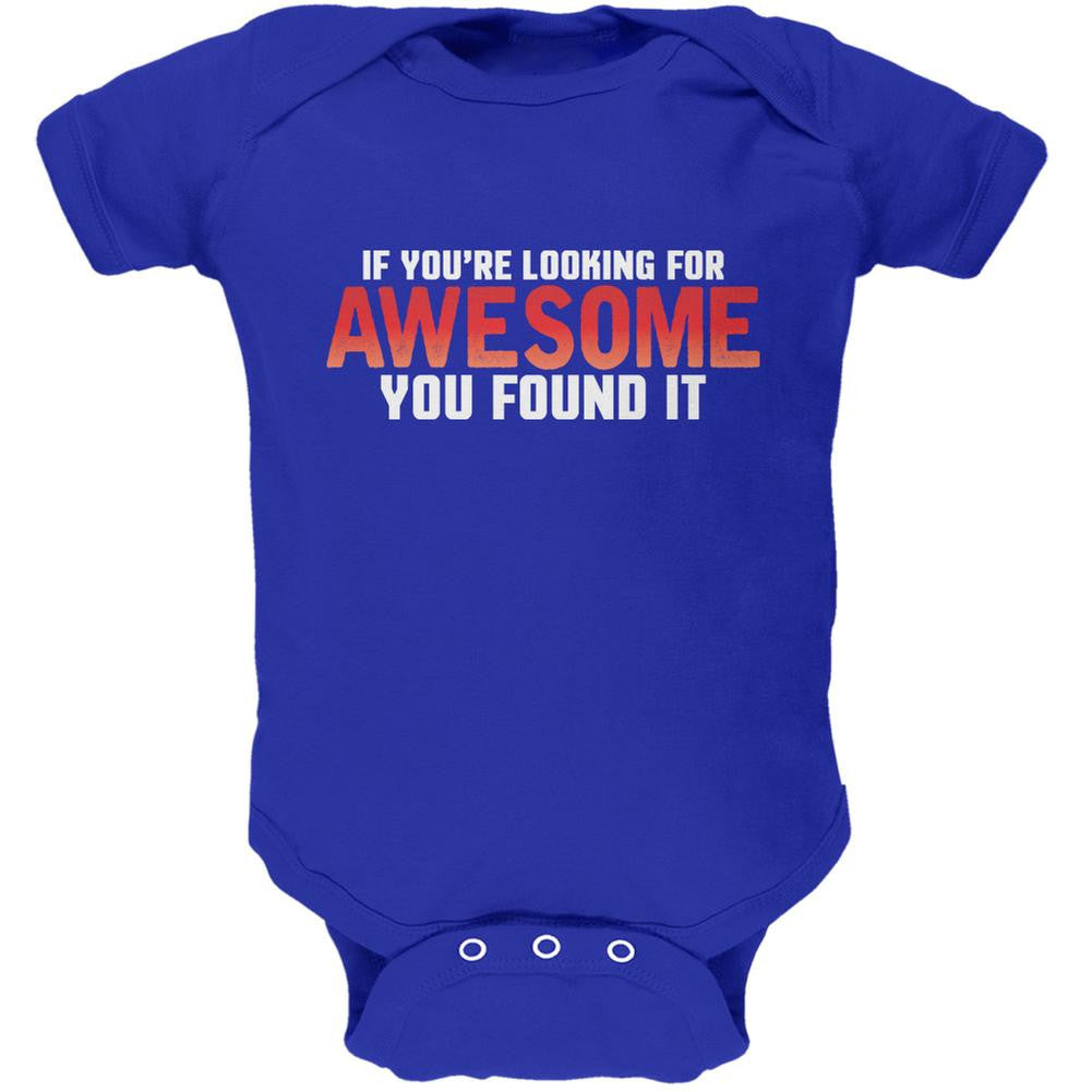 If You're Looking For Awesome You Found It Royal Soft Baby One Piece Baby One Piece Old Glory 0-3M Blue 