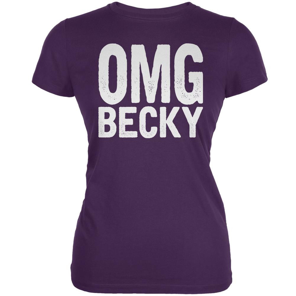 OMG Becky Purple Juniors Soft T-Shirt Juniors T-Shirts Old Glory 2XL Purple 