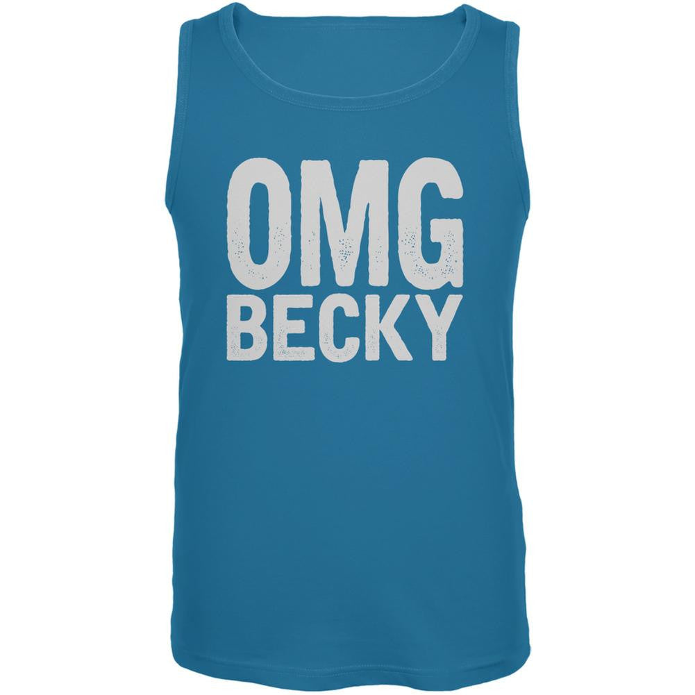 OMG Becky Turquoise Adult Tank Top Men's Tank Tops Old Glory 2X Blue 