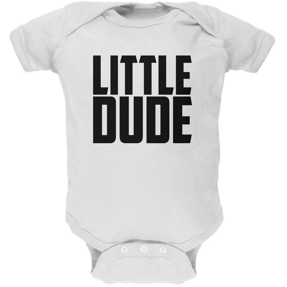 Little Dude Buddy Shirt White Soft Baby One Piece Baby One Piece Old Glory 0-3M White 