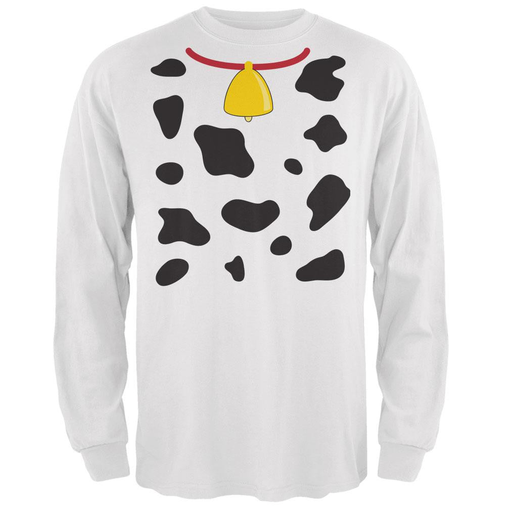 Halloween Costume Cow with Bell Mens Long Sleeve T Shirt Men's Long Sleeves Old Glory   