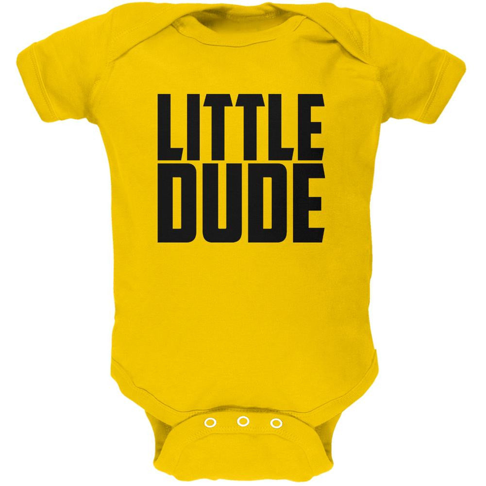 Little Dude Buddy Shirt Yellow Soft Baby One Piece Baby One Piece Old Glory 0-3M Yellow 