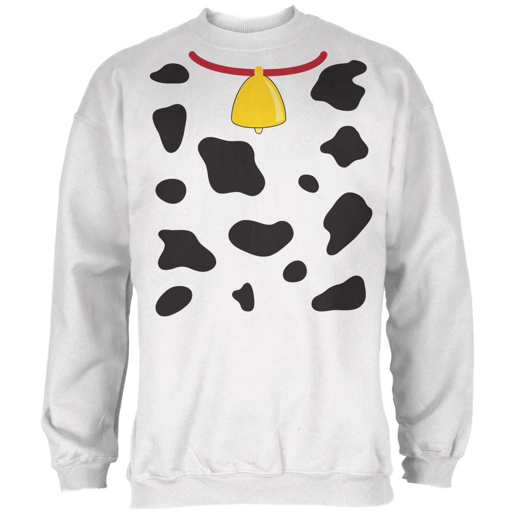 Halloween Cow Costume White Adult Sweatshirt Men's Sweatshirts Old Glory   