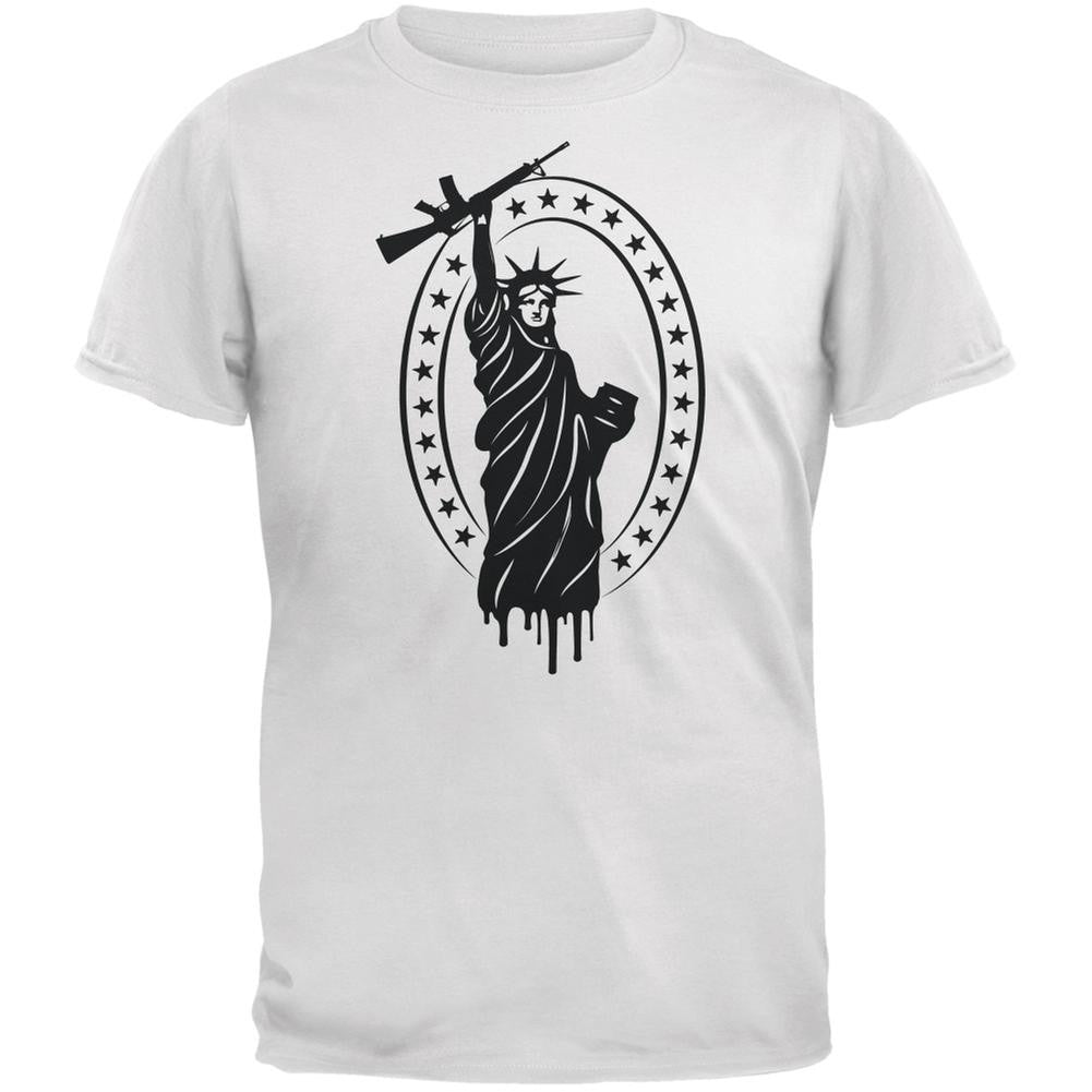 Second Amendment AR15 Statue Of Liberty White Adult T-Shirt Men's T-Shirts Old Glory 2XL White 