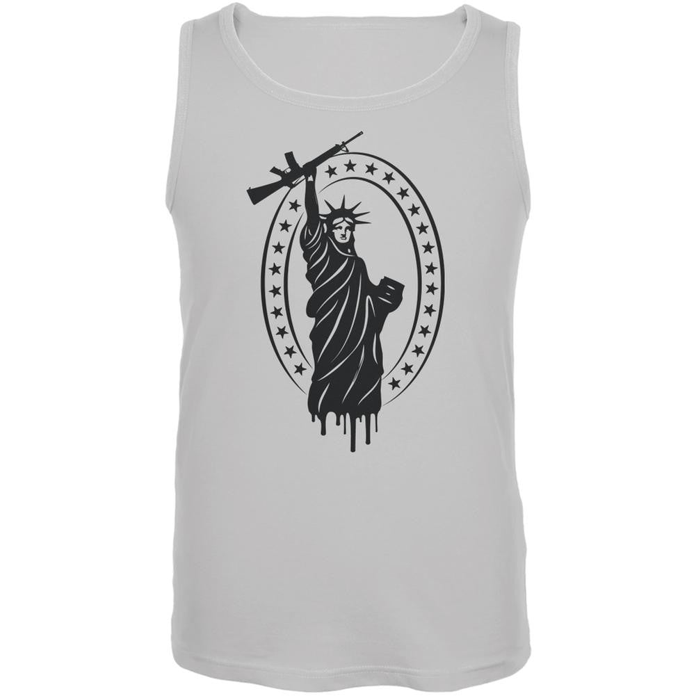 Second Amendment AR15 Statue Of Liberty White Adult Tank Top Men's Tank Tops Old Glory 2XL White 