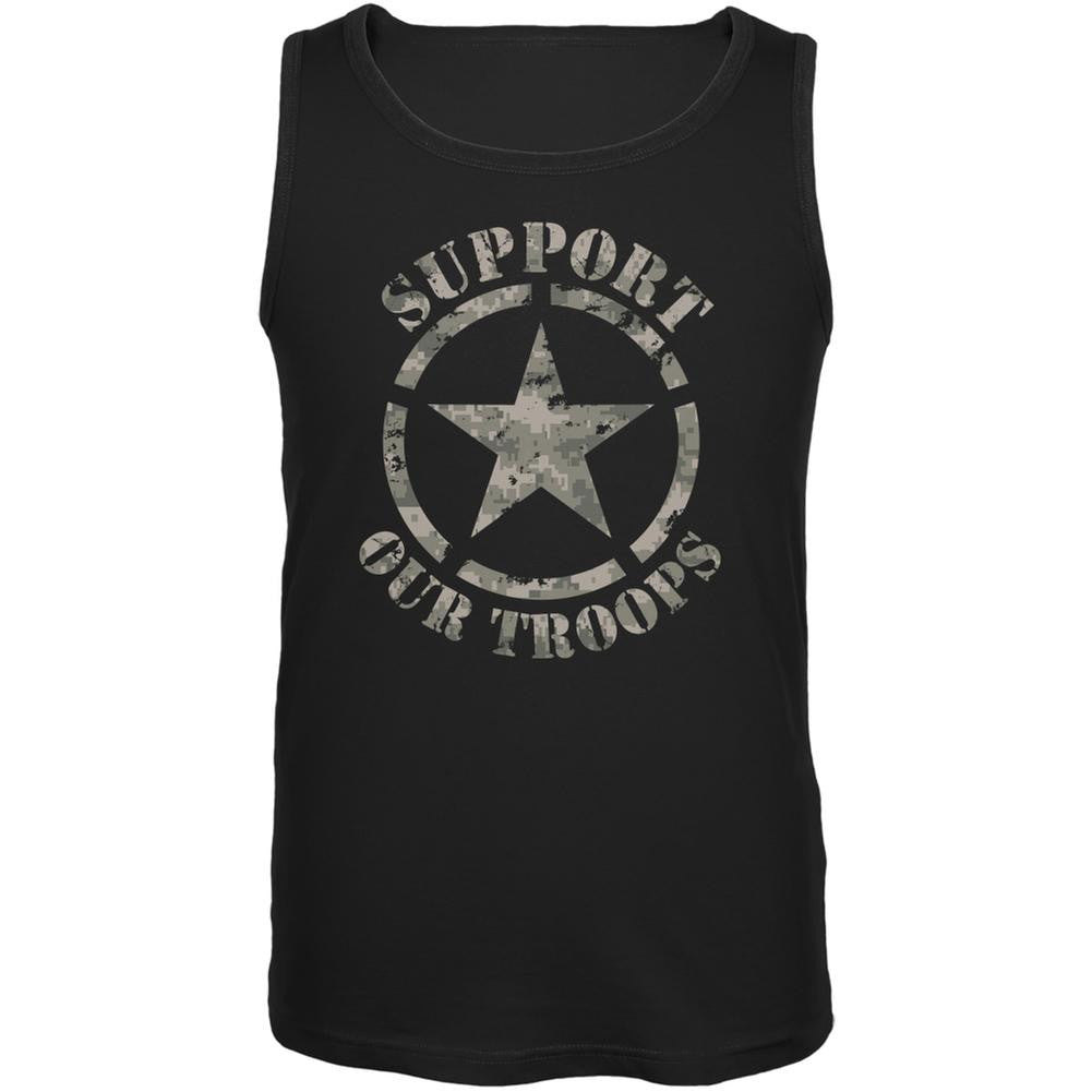 Support Our Troops Camo Star Black Adult Tank Top Men's Tank Tops Old Glory 2XL Black 