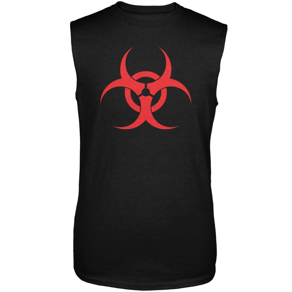 Zombie Biohazard Symbol Black Adult Sleeveless Shirt Men's Sleeveless T-Shirts Old Glory   