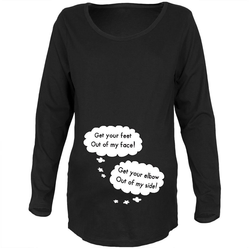 Speech Bubble Arguing Twins Black Maternity Soft Long Sleeve T-Shirt Maternity Long Sleeve T-Shirts Old Glory 2XL Black 