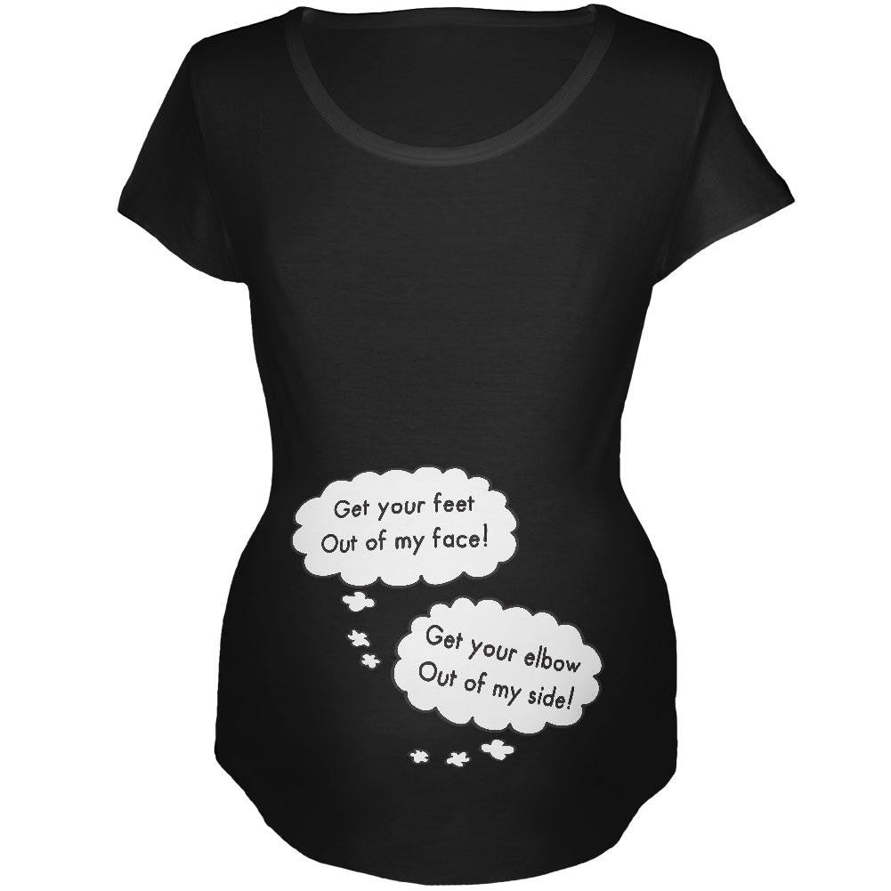 Speech Bubble Arguing Twins Black Maternity Soft T-Shirt Maternity T-Shirts Old Glory 2XL Black 