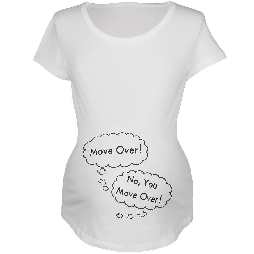 Speech Bubble Arguing Twins Move Over White Maternity Soft T-Shirt Maternity T-Shirts Old Glory 2XL White 