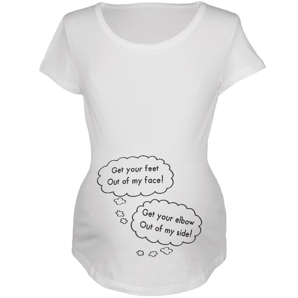 Speech Bubble Arguing Twins White Maternity Soft T-Shirt Maternity T-Shirts Old Glory 2XL White 