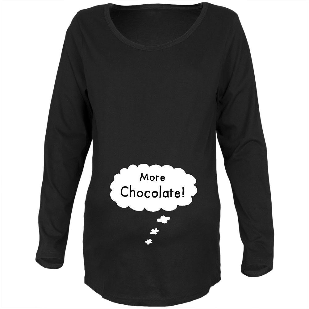 Speech Bubble Baby More Chocolate Black Maternity Long Sleeve T-Shirt Maternity Long Sleeve T-Shirts Old Glory 2XL Black 