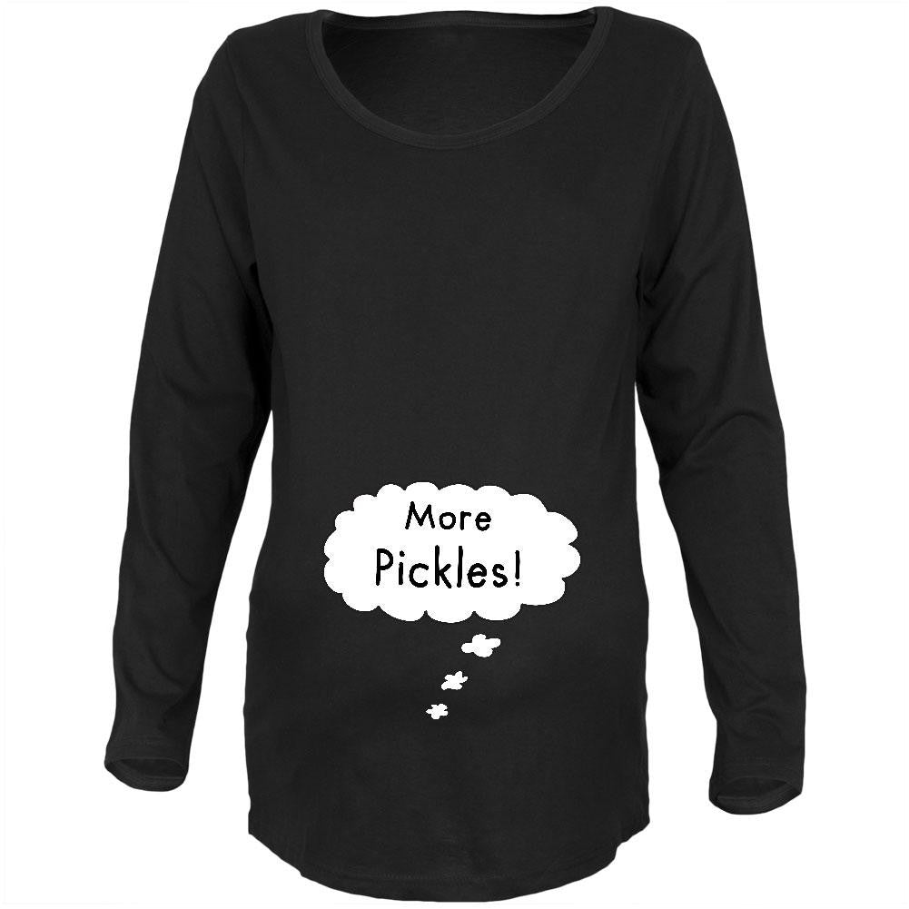 Speech Bubble Baby More Pickles Black Maternity Long Sleeve T-Shirt Maternity Long Sleeve T-Shirts Old Glory 2XL Black 