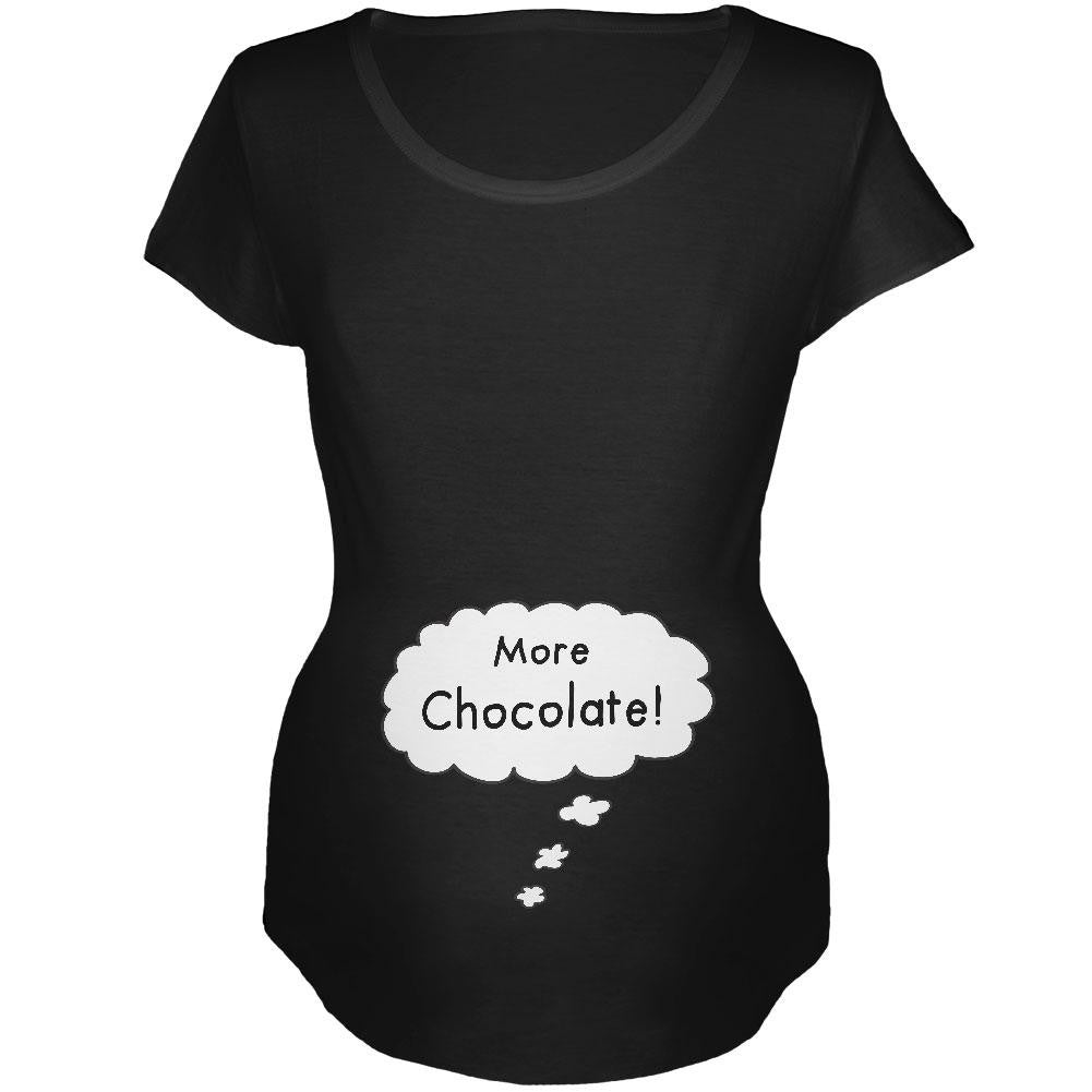 Speech Bubble Baby Talking More Chocolate Black Maternity Soft T-Shirt Maternity T-Shirts Old Glory 2XL Black 