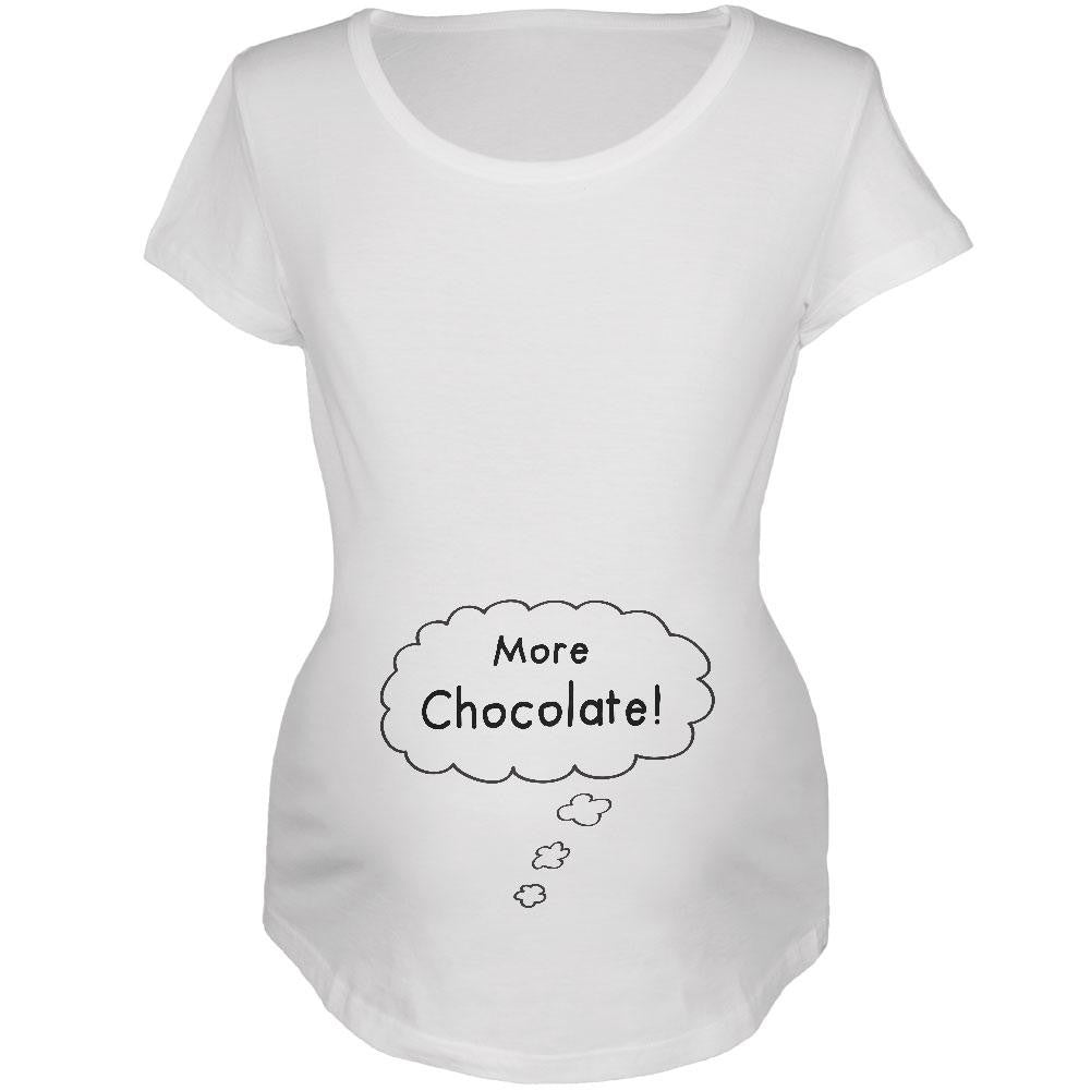 Speech Bubble Baby Talking More Chocolate White Maternity Soft T-Shirt Maternity T-Shirts Old Glory 2XL White 