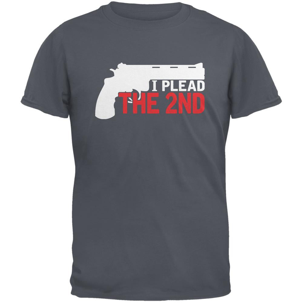 I Plead The 2nd Charcoal Grey Adult T-Shirt Men's T-Shirts Old Glory 2XL Grey 