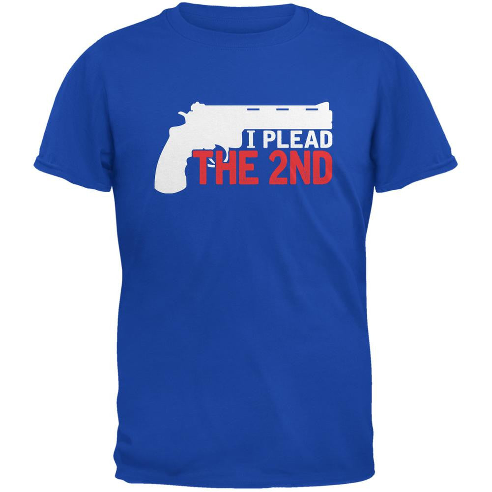 I Plead The 2nd Royal Adult T-Shirt Men's T-Shirts Old Glory 2XL Blue 