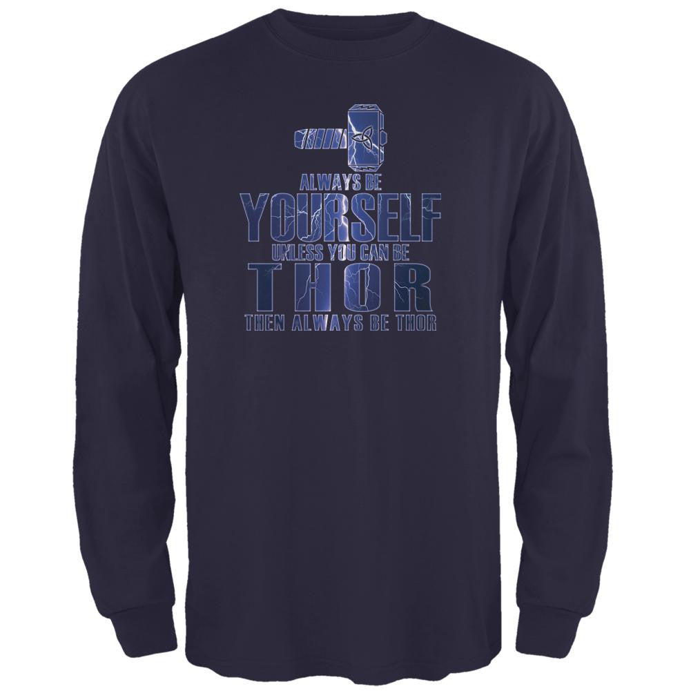 Always Be Yourself Thor Navy Adult Long Sleeve T-Shirt Men's Long Sleeves Old Glory 2XL Blue 