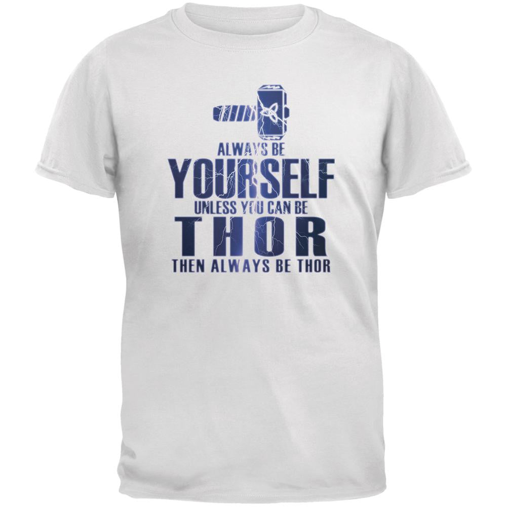 Always Be Yourself Thor White Adult T-Shirt Men's T-Shirts Old Glory 2XL White 