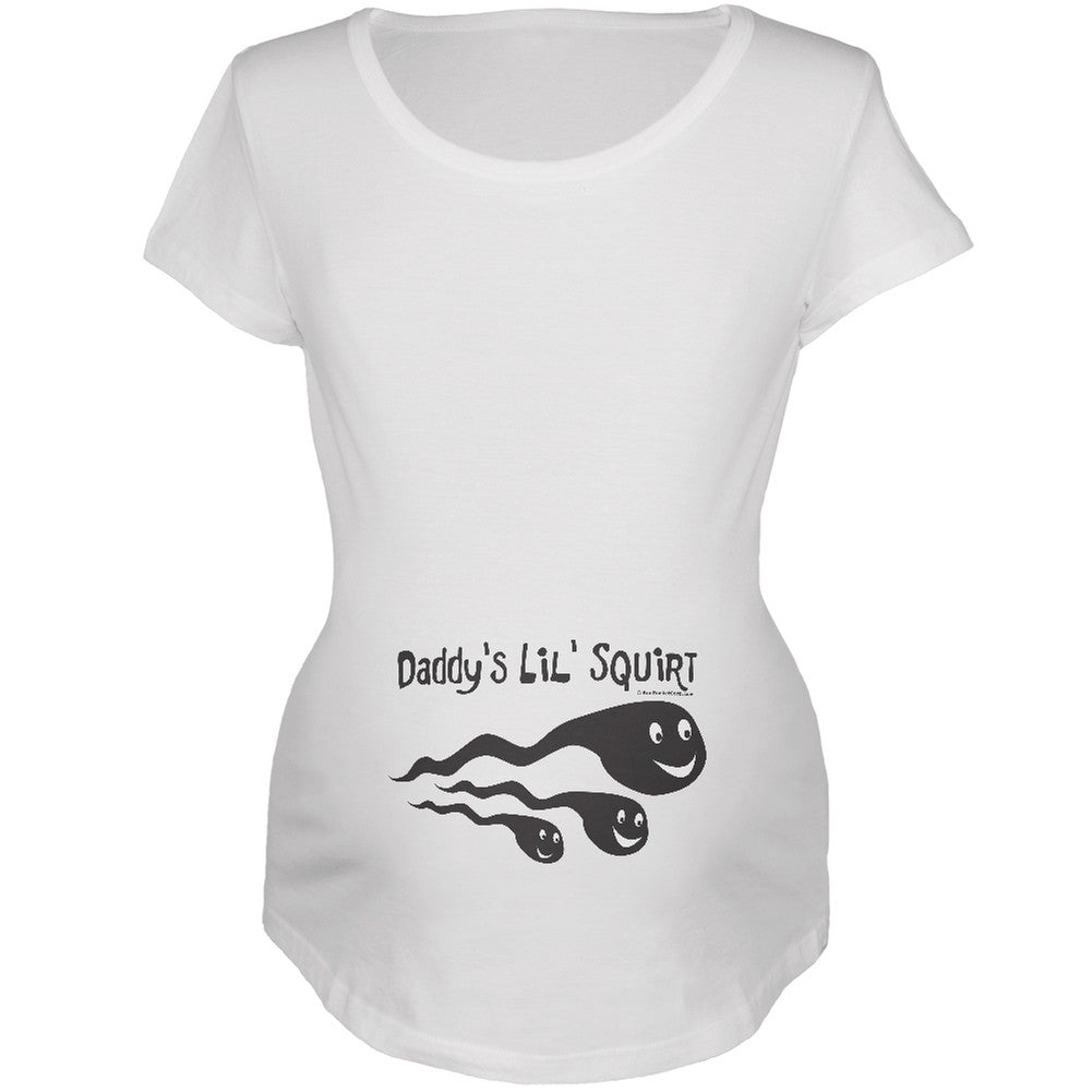 Daddy's Little Squirt White Maternity Soft T-Shirt Maternity T-Shirts Old Glory   