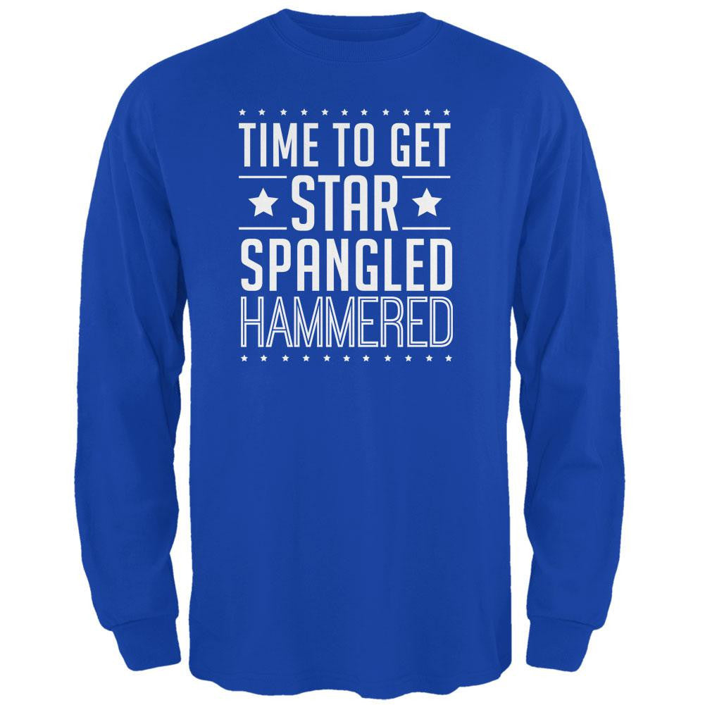 Time to get Star Spangled Hammered Royal Adult Long Sleeve T-Shirt Men's Long Sleeves Old Glory 2XL Blue 