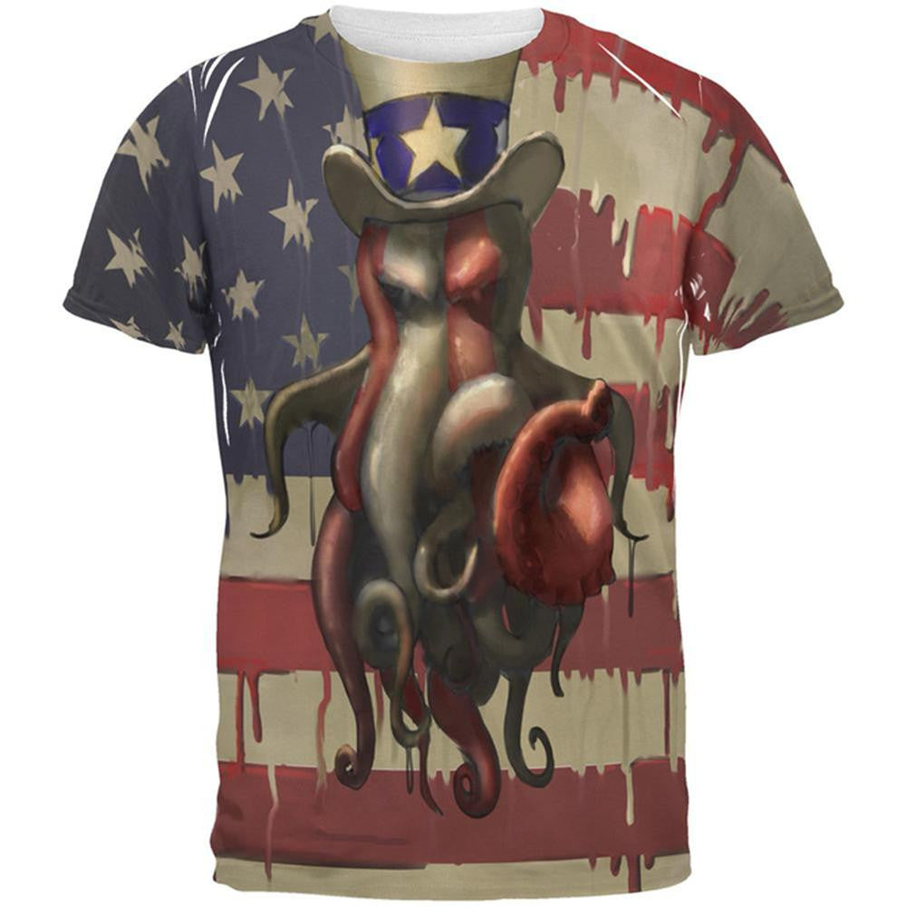 We Want You Cthulhu All Over Adult T-Shirt Men's T-Shirts Old Glory 2XL Multi 