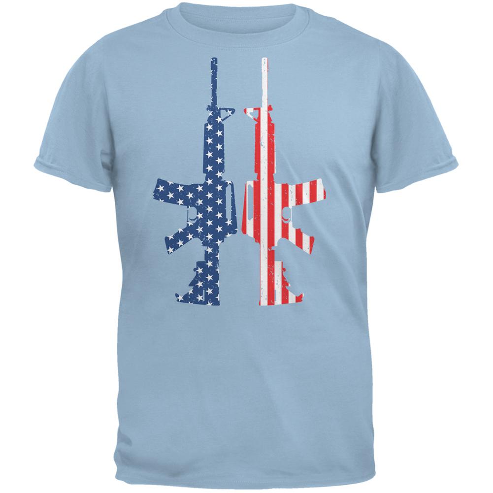 Stars And Stripes AR15  Light Blue Adult T-Shirt Men's T-Shirts Old Glory 2XL Blue 