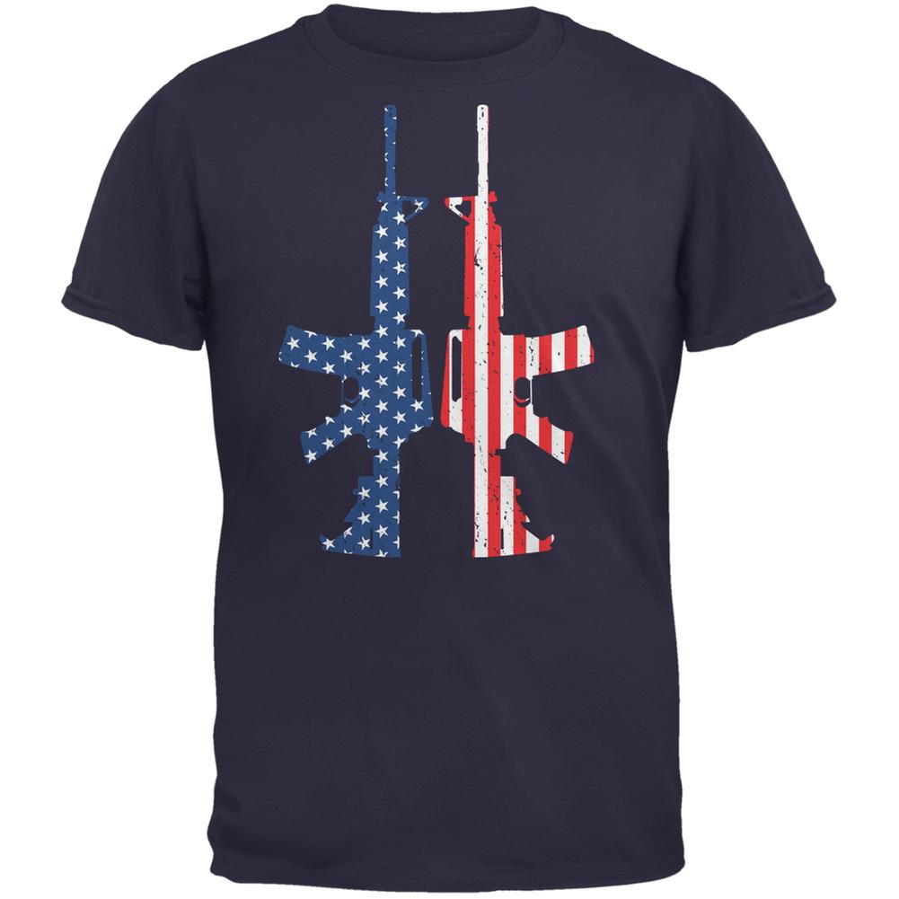 Stars And Stripes AR15  Navy Adult T-Shirt Men's T-Shirts Old Glory 2XL Blue 