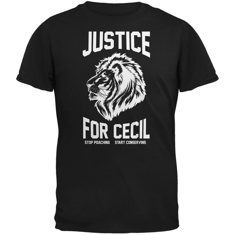 Justice for Cecil Black Adult T-Shirt Men's T-Shirts Old Glory 2XL Black 