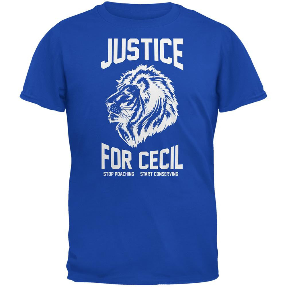 Justice for Cecil Royal Adult T-Shirt Men's T-Shirts Old Glory 2XL Blue 