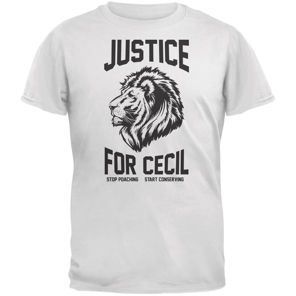 Justice for Cecil White Adult T-Shirt Men's T-Shirts Old Glory 2XL White 