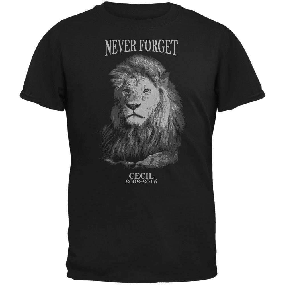 Cecil The Lion Never Forget Black Adult T-Shirt Men's T-Shirts Grateful Dead 2XL Black 