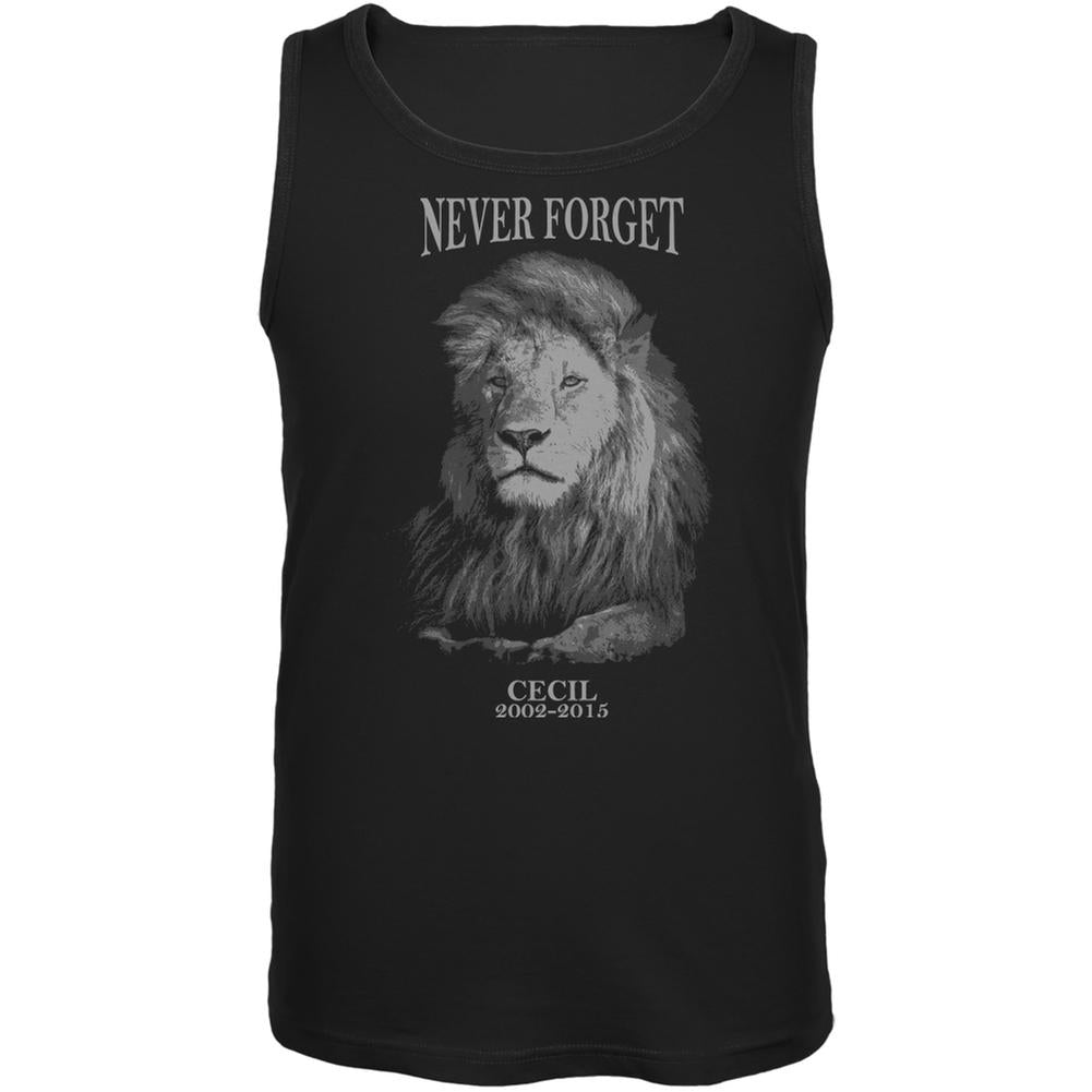 Cecil The Lion Never Forget Black Adult Tank Top Men's Tank Tops Grateful Dead 2XL Black 