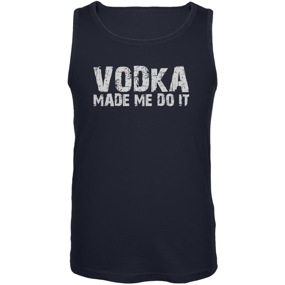 Vodka Made Me Do It Navy Adult Tank Top Men's Tank Tops Old Glory 2XL Blue 