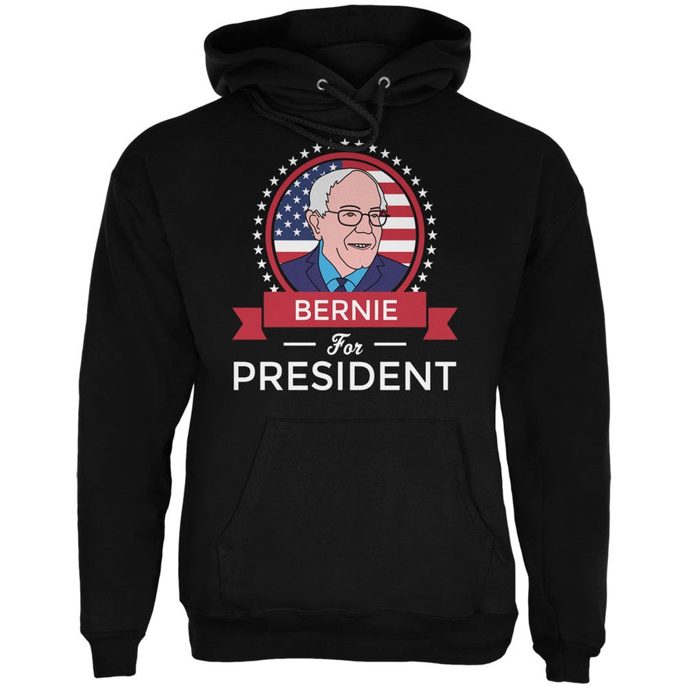 Election 2016 Bernie Sanders President Ribbon Black Adult Hoodie Men's Hoodies Old Glory 2XL Black 