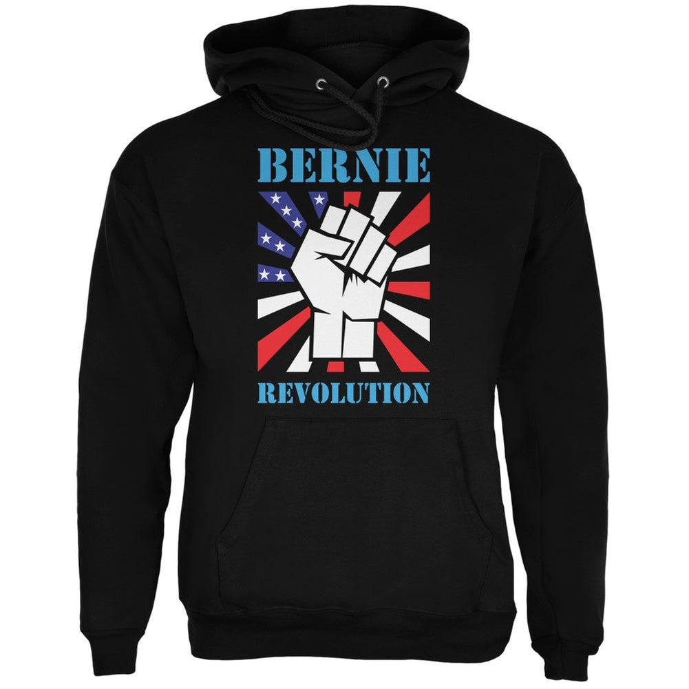 Election 2016 Bernie Sanders Raised Fist Black Adult Hoodie Men's Hoodies Old Glory 2XL Black 