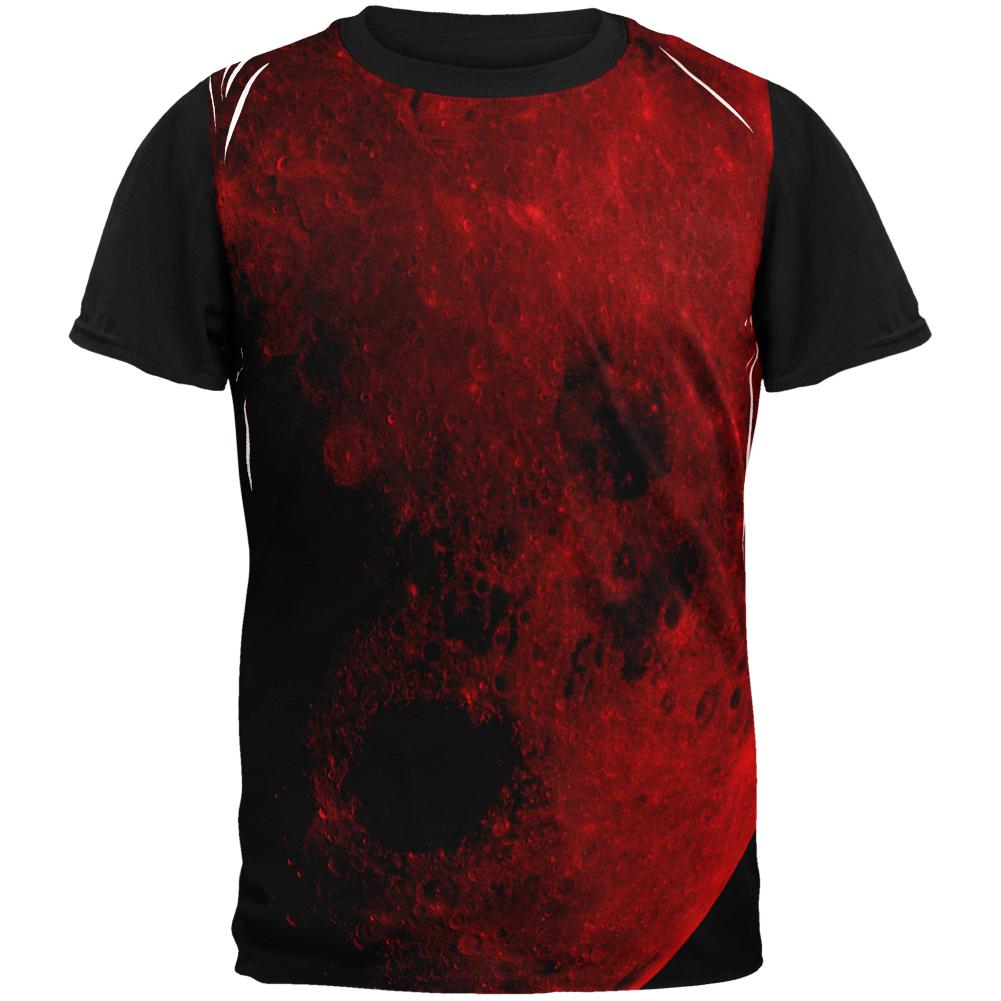 Halloween Blood Moon Adult Black Back T-Shirt Men's T-Shirts Old Glory LG Multi 