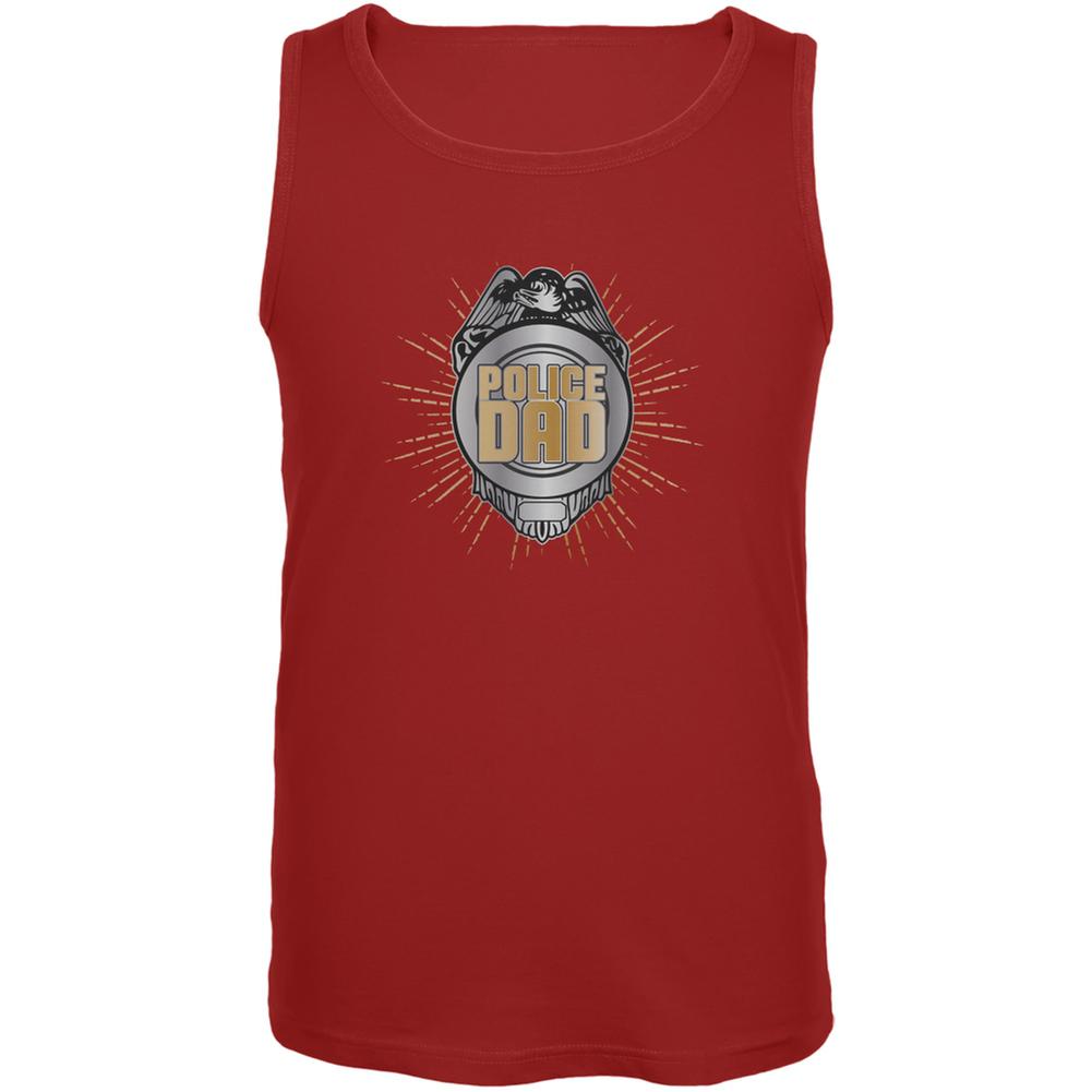 Police Dad Red Adult Tank Top Men's Tank Tops Old Glory 2XL Red 