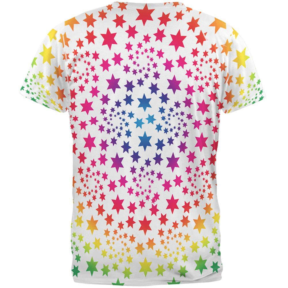 Rainbow Star Swirls All Over Adult T-Shirt Men's T-Shirts Old Glory   