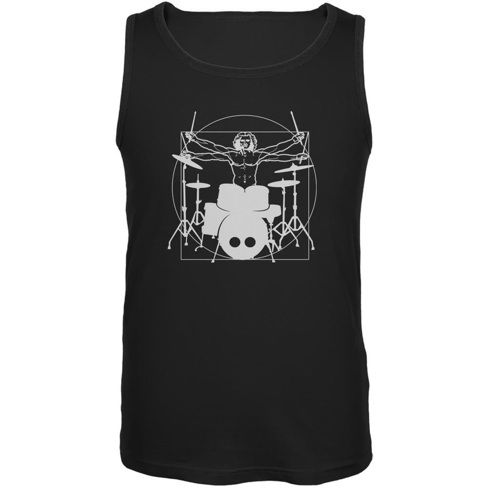 Vitruvian Man Drummer Black Adult Tank Top Men's Tank Tops Old Glory 2XL Black 