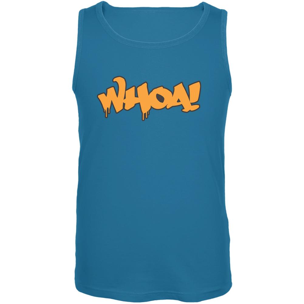 Whoa! Graffiti Turquoise Adult Tank Top Men's Tank Tops Old Glory LG Blue 